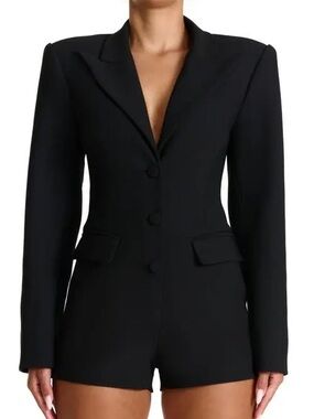 Women's Black Tailored Blazer Romper